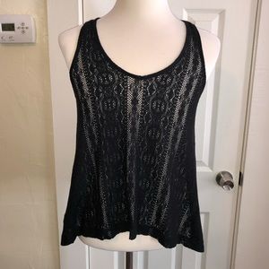American Eagle Black Lace Tank Top Size Large